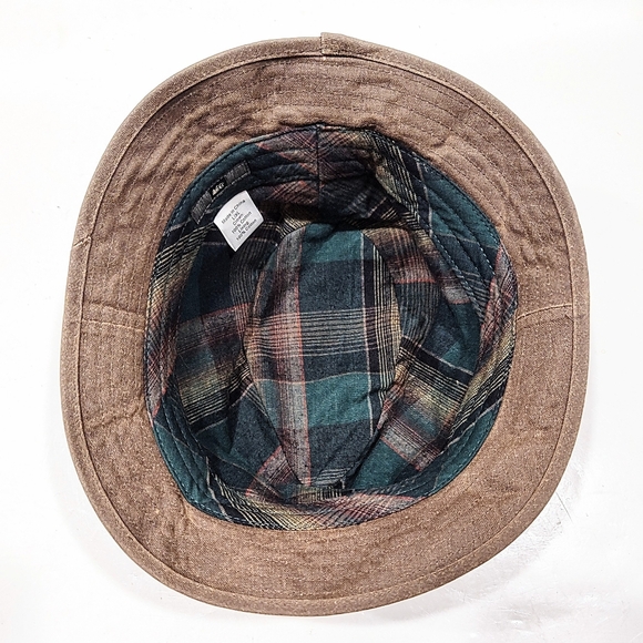 REI Co Op Waxed Cotton Brown Bucket Hat Fedora Size L/XL Cotton Lining Classic - Picture 7 of 11